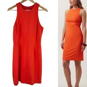 Trina Turk Classic Sheath Dress‎ Sleeveless in Bright Orange, Size 6